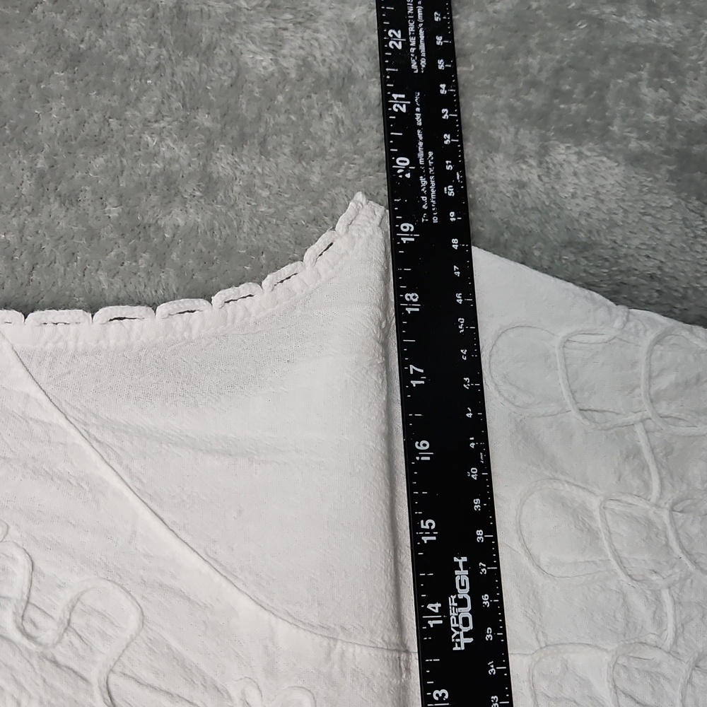 Blanco XL White Cotton Sundress Made In Peru Vneck Summer Dress Beach - Picture 4 of 9